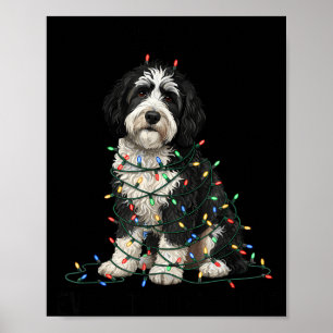 Sheepadoodle Christmas I'm Fine Everything Is Fine Poster