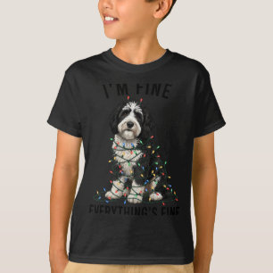 Sheepadoodle Christmas I'm Fine Everything Is Fine T-Shirt