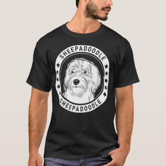 Sheepadoodle Dog Portrait  T-Shirt