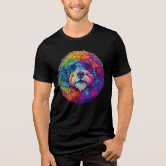 sheepadoodle face rainbow Tri-Blend shirt