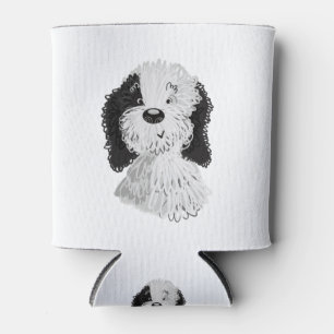 Sheepadoodle hand drawn illustration can cooler