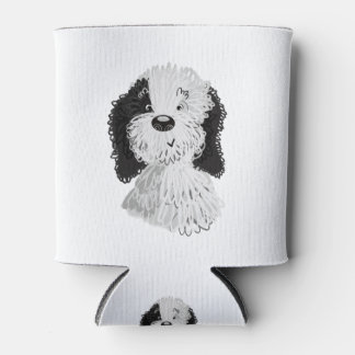 Sheepadoodle hand drawn illustration can cooler