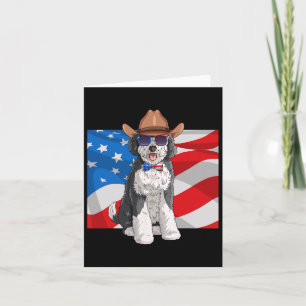 Sheepadoodle Patriotic Merica 4th Of July American Card