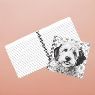 Sheepadoodle Puppy Hardcover Spiral Notebook