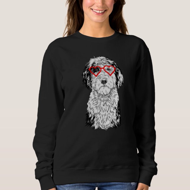 Sheepadoodle Valentines Day Dog Mum Dog Sweatshirt (Front)