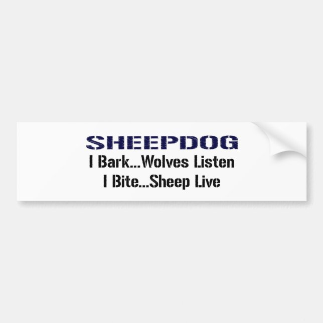 Sheepdog Bumper Sticker (Front)