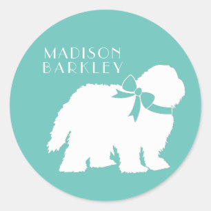 Sheepdog Puppy Old English Sheep Dog Classic Round Sticker