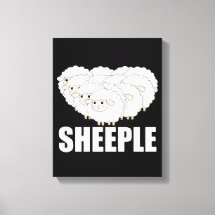 Sheeple Question Nothing Remain Terrified - Sheep Canvas Print