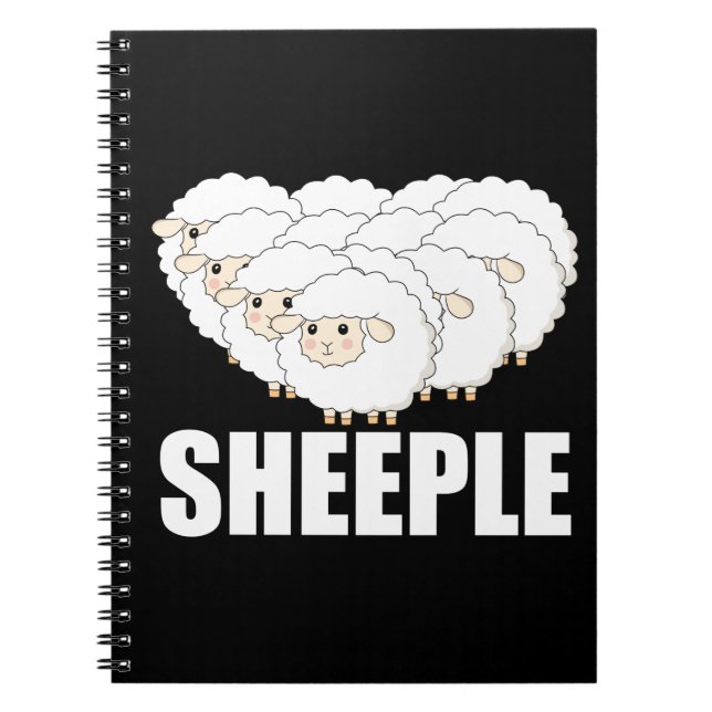 Sheeple Question Nothing Remain Terrified - Sheep Notebook (Front)