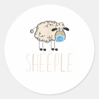 Sheeple sheep wear mask funny TShirt Classic Round Sticker