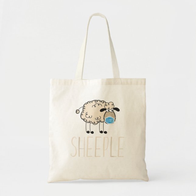 Sheeple sheep wear mask funny TShirt Tote Bag (Front)