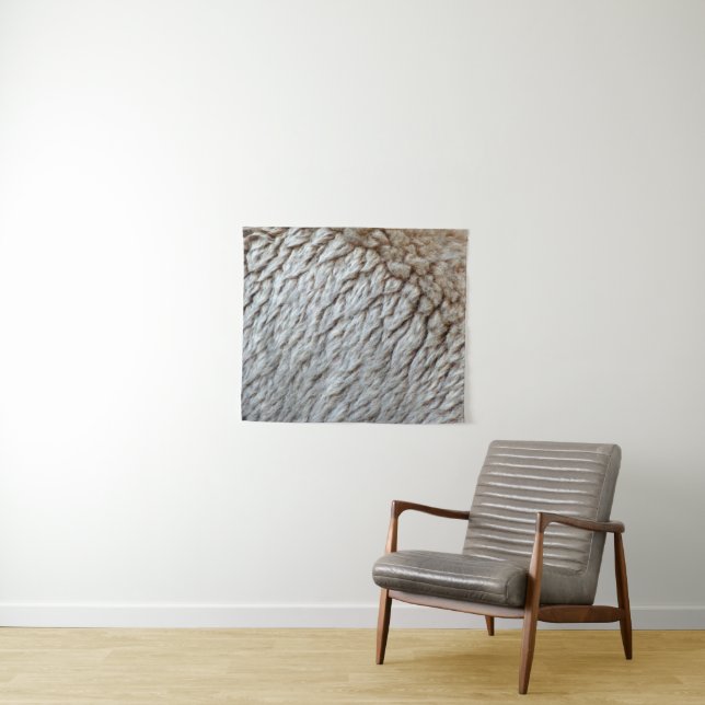 Sheep's Wool Abstract Nature Photo Tapestry (In Situ (Horizontal))