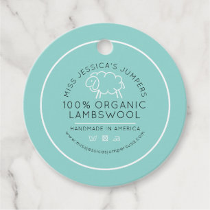 Sheeps wool aqua white black knit business classic favour tags