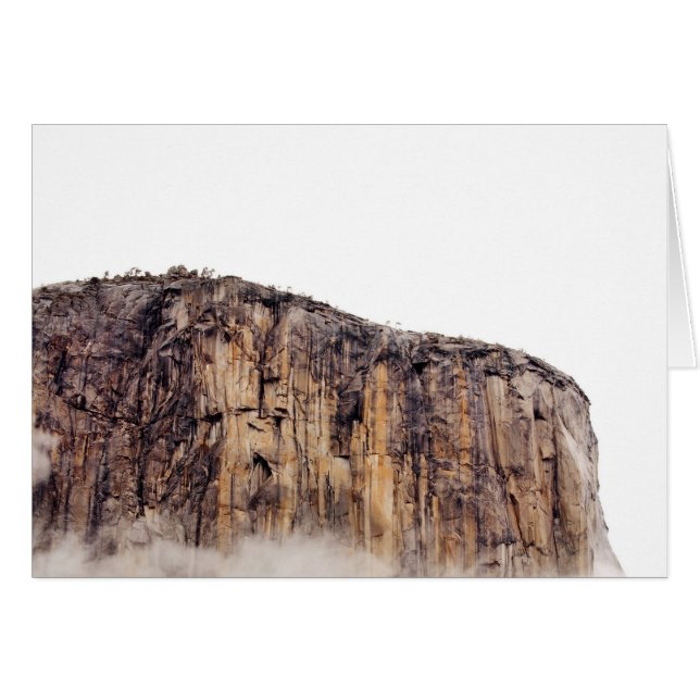 Sheer cliff rising above clouds (Front Horizontal)