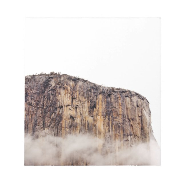 Sheer cliff rising above clouds notepad (Front)