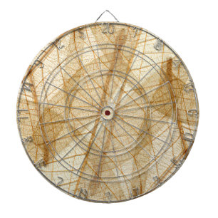 Sheer Cream Beige Lace Leaves Dartboard