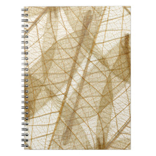 Sheer Cream Beige Lace Leaves Notebook