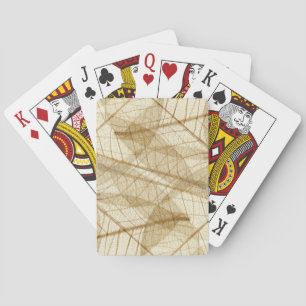 Sheer Cream Beige Lace Leaves Playing Cards