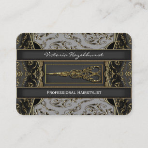 Sheer Hazlehurst Antiqued Scissors Hair Stylist Business Card