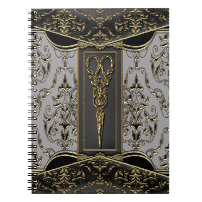 Sheer Hazlehurst Antiqued Scissors Posh Notebook (Front)