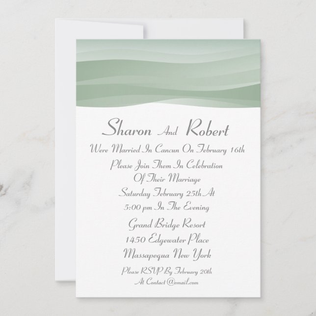 Sheer Myst Post Wedding Invitations (Front)