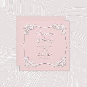 Sheer Poinsettia Lace Blush Invitation
