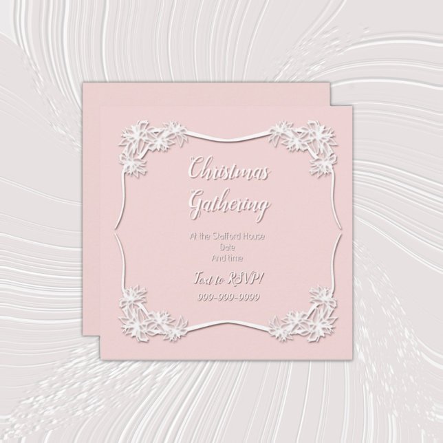 Sheer Poinsettia Lace Blush Invitation (Creator Uploaded)