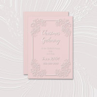 Sheer Poinsettia Lace Blush Invitation