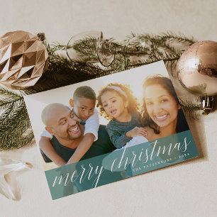 Sheer Spruce   Merry Christmas Holiday Photo Card