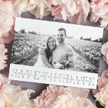 Sheer Stripe | Save the Date Photo Card<br><div class="desc">Invite friends and family to save the date for your wedding with these charming and modern photo cards. Simple, clean design features a white band along the bottom of your photo bearing the words "save the date" in grey with your names, wedding date and location overlaid. Cards reverse to a...</div>