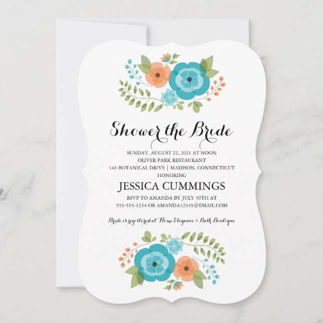 Sheer Summer Flowers | Bridal Shower Invitation (Front)