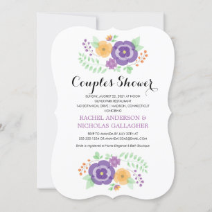 Sheer Summer Flowers Couples Shower Invitation