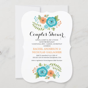 Sheer Summer Flowers Couples Shower Invitation