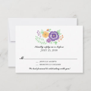 Sheer Summer Flowers Wedding RSVP Card