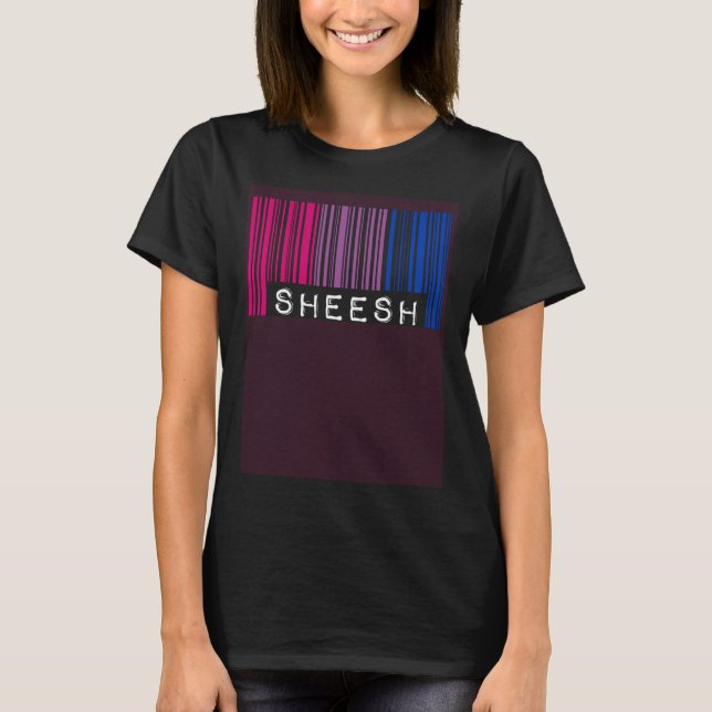 Sheesh  Barcode Bisexual Pride Flag Aesthetic Slan T-Shirt (Front)