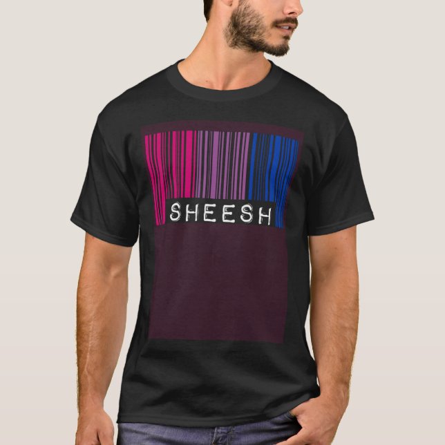 Sheesh  Barcode Bisexual Pride Flag Aesthetic Slan T-Shirt (Front)
