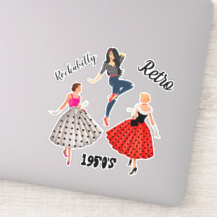 sheet/6 Polka-Dot 1950s Retro Rockabilly Women