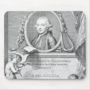 Sheet Cover with a portrait of Felice Giardini Mouse Pad