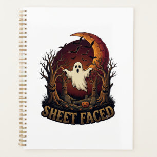 Sheet Faced Ghost Halloween Spooky Trees Moon_1 Planner