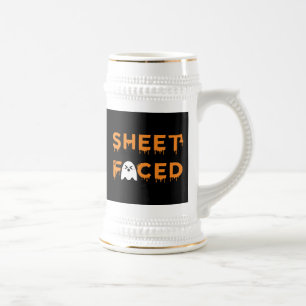 Sheet Faced Orange Beer Stein