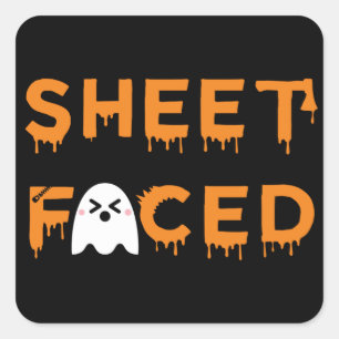 Sheet Faced Orange Square Sticker