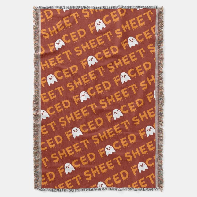 Sheet Faced Orange Throw Blanket (Front Vertical)