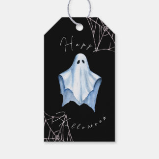 Sheet Ghost & Cobwebs Halloween Gothic Black Gift Tags