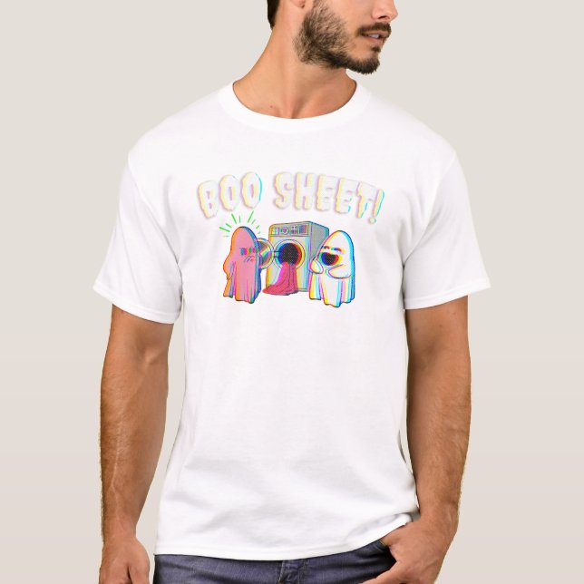 Sheet Ghost Halloween Funny T-Shirt (Front)