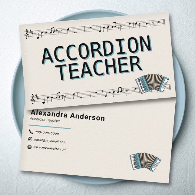 Sheet Music - Accordion Teacher Business Card (Sheet Music - Accordion Teacher Business Card)