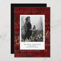 Sheet Music Burgundy Photo VIrtual Graduation