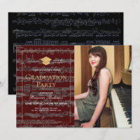 Sheet Music Burgundy Photo Virtual Graduation