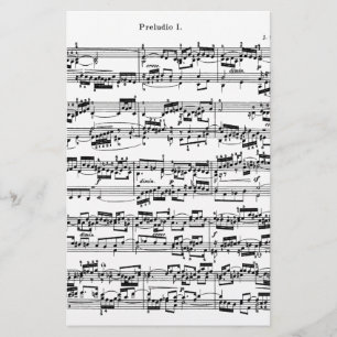 Sheet Music by Bach Stationery