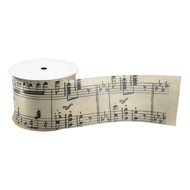 Sheet Music Design Satin Ribbon (Spool)