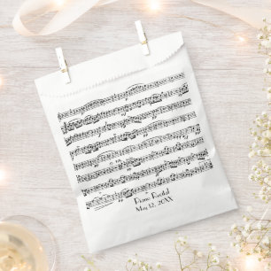 Sheet Music for Piano Recital Favour Bags
